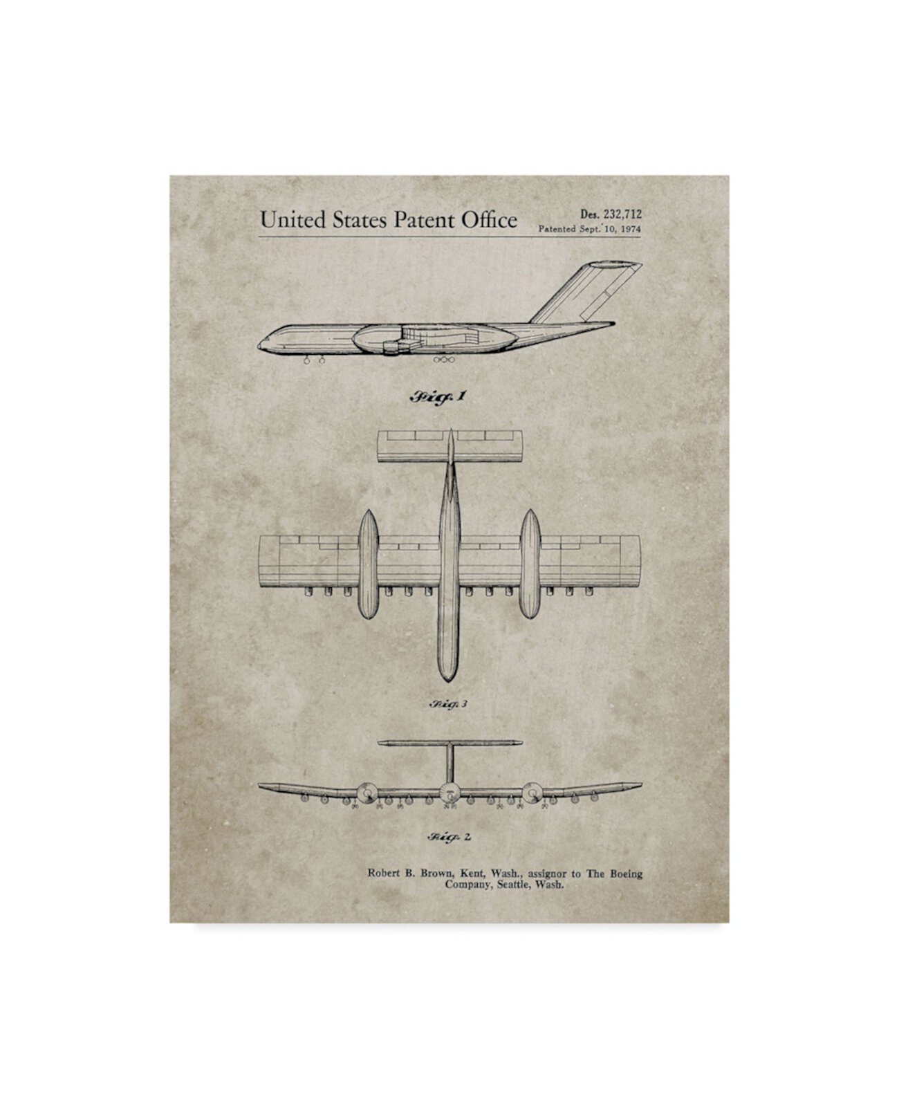 Картина на холсте "Концепт самолета Boeing Rc 1" Коула Бордерса - 19 "x 14" x 2 " Trademark Innovations