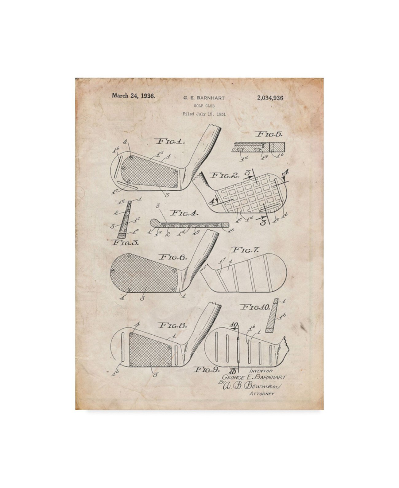 Картина на холсте 'Гольф-клуб 2', 81 см x 61 см x 5 см, в современном стиле Trademark Innovations