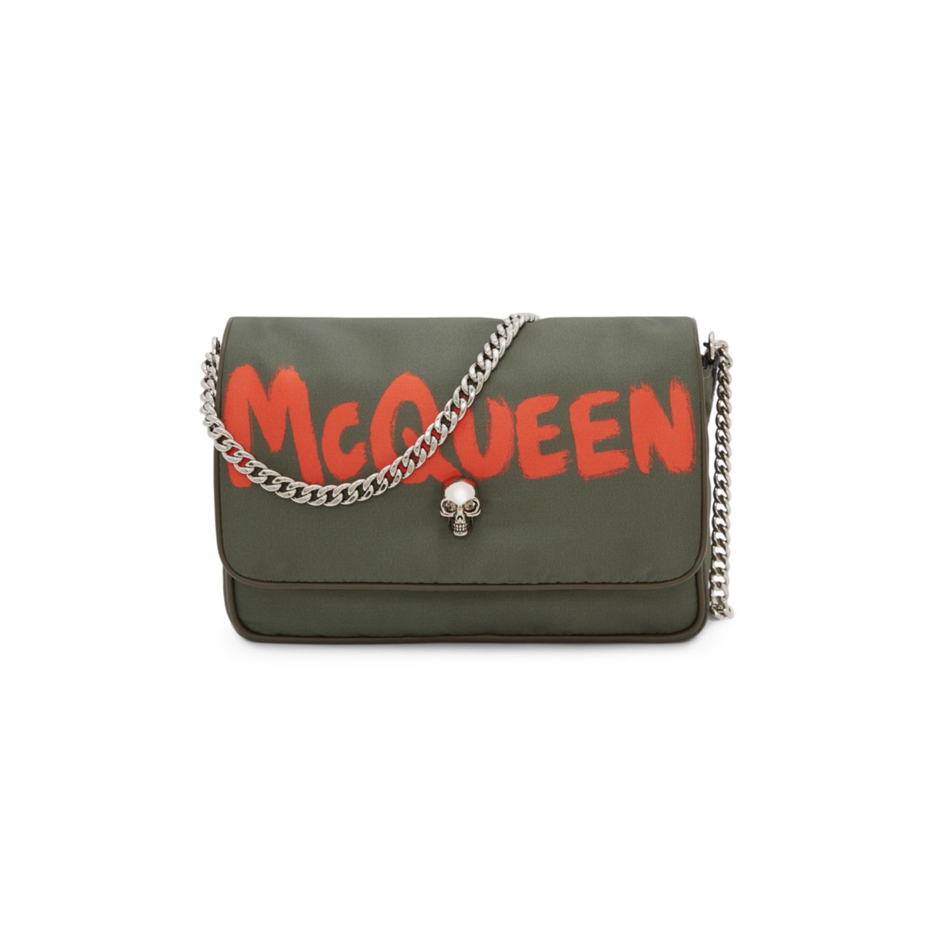Нейлоновая сумка с черепом и логотипом Graffiti Alexander McQueen