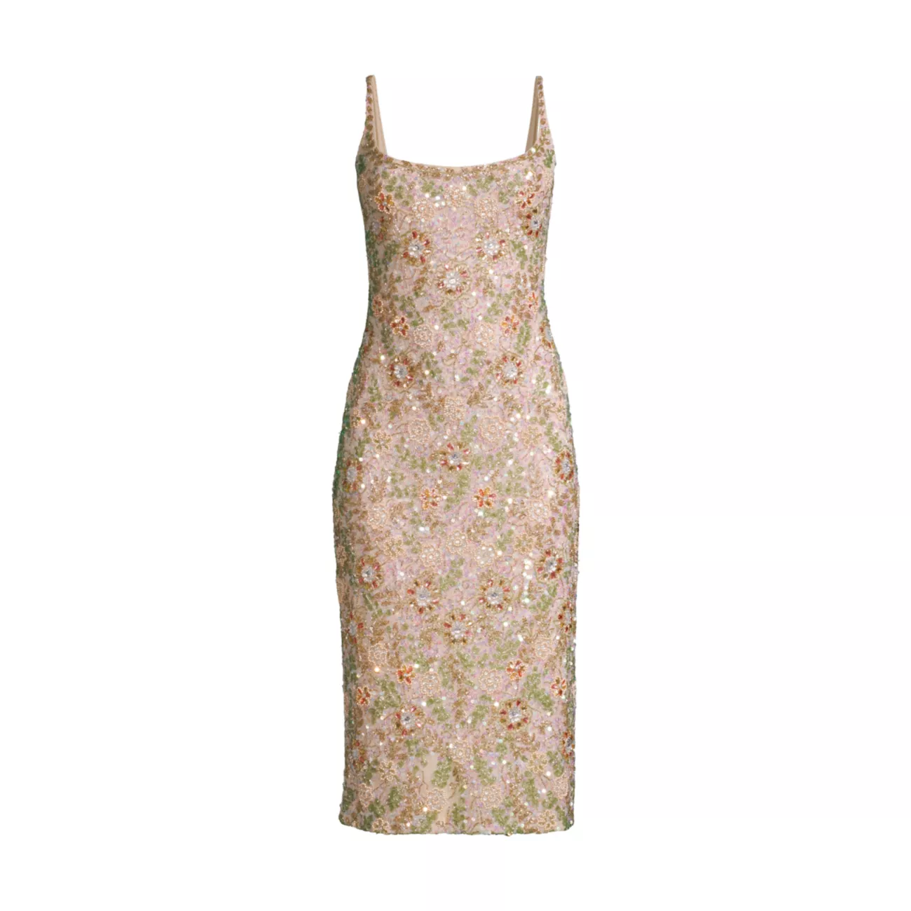 Коктейльное платье-футляр с цветочным принтом и бусинами MAC DUGGAL