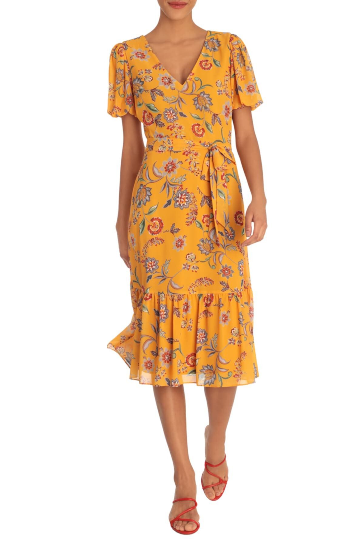 Платье миди с пузырьками и цветочным принтом Donna Morgan