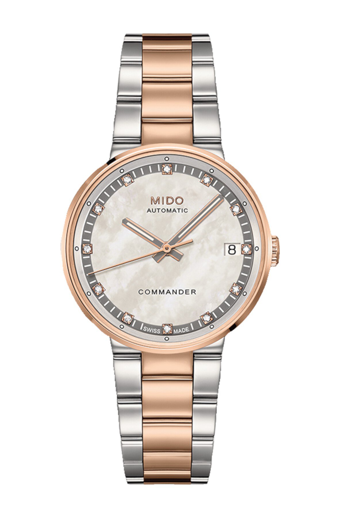 Женские наручные часы Commander II с бриллиантами и перламутром, 33 мм - 0,078 карат MIDO