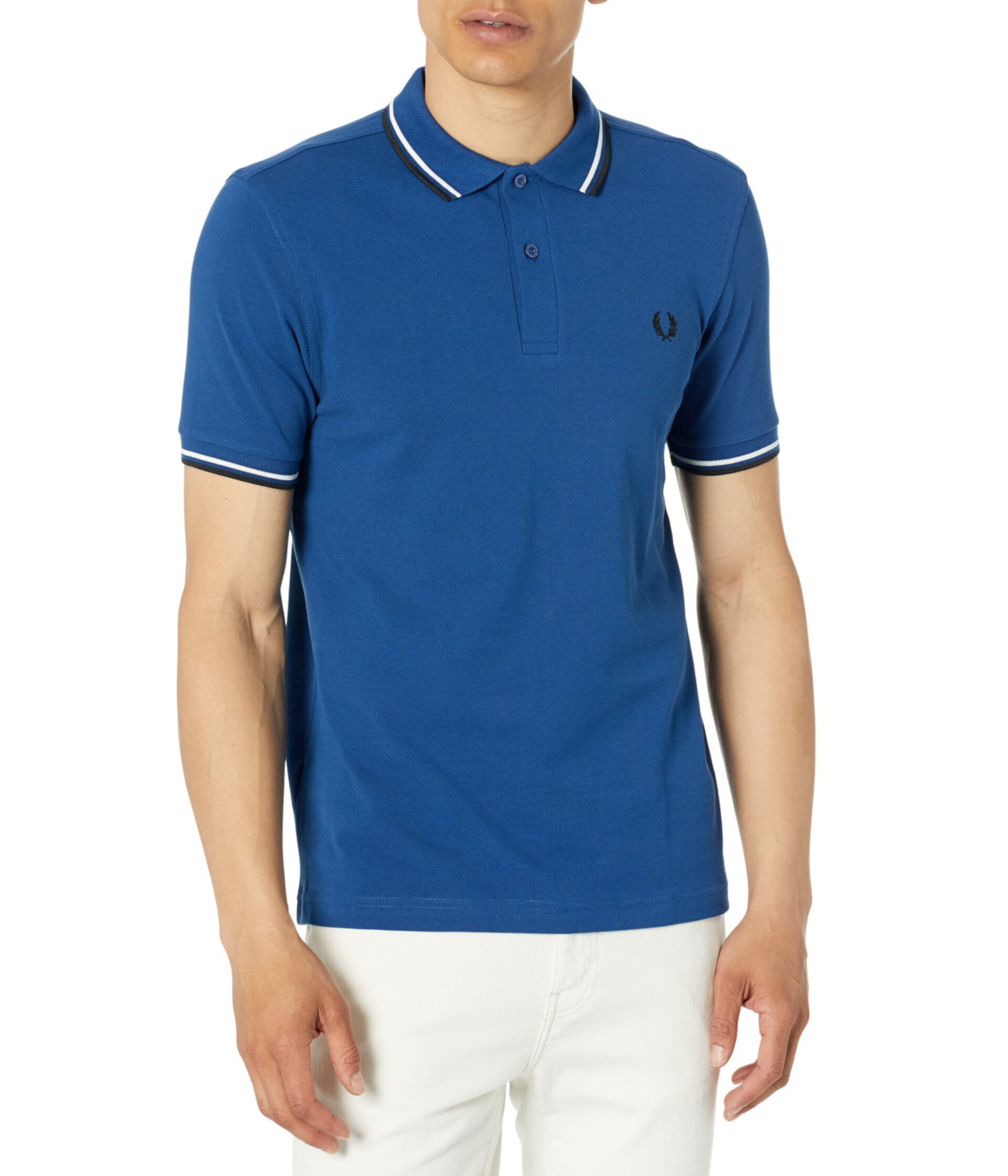 Рубашка Fred Perry с короткими рукавами и контрастными полосками Twin Tipped, 100% хлопок Fred Perry