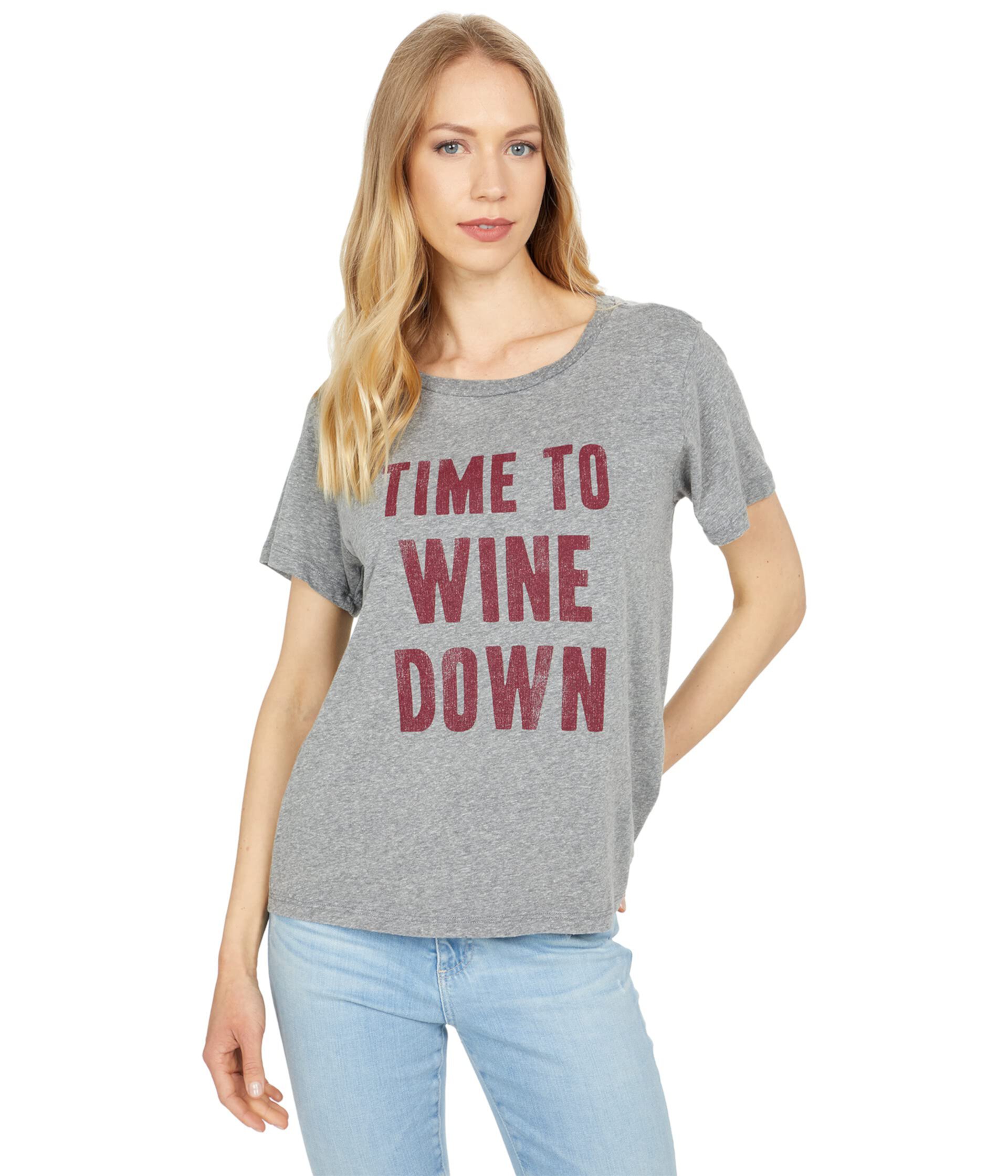 Футболка Vintage Tri-Blend 'Time To Wine Down' от The Original Retro Brand, 50% полиэстер, 38% хлопок, 12% район The Original Retro Brand