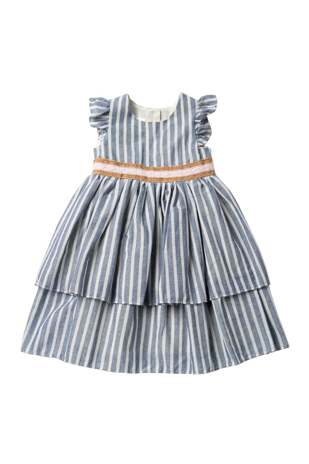 Многоярусное платье в полоску с рюшами (для малышей и маленьких девочек) Laura Ashley