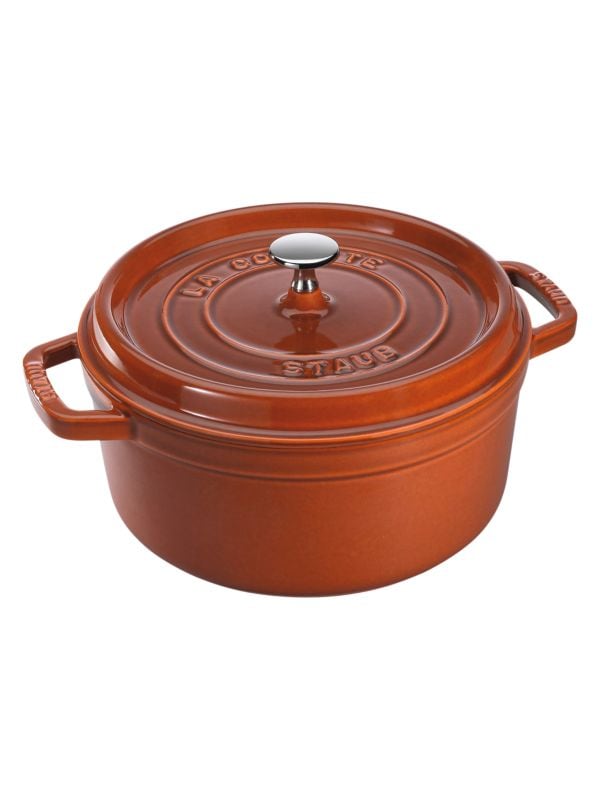 Круглая эмалированная чугунная кокотница Staub