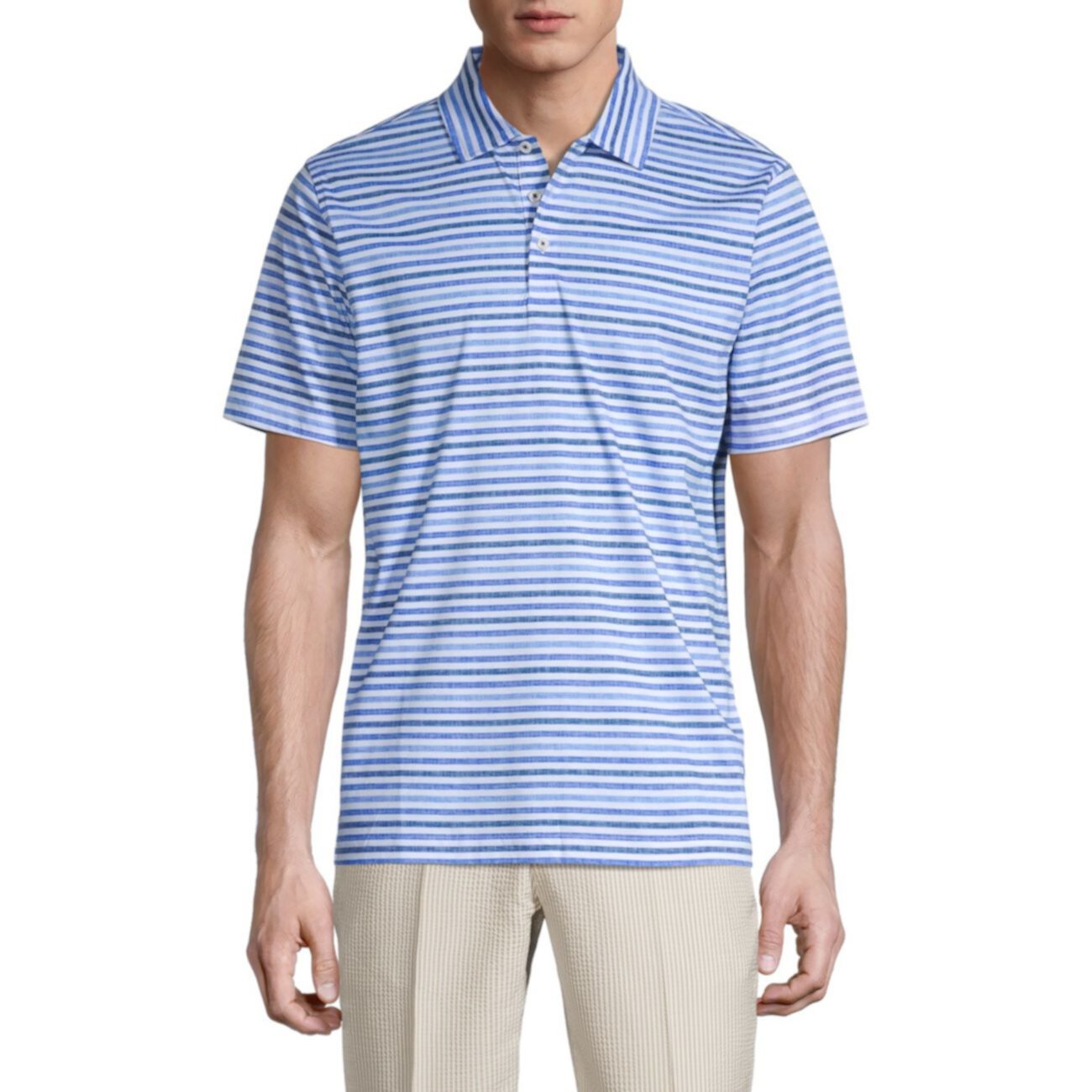 Рубашка для гольфа из мерсеризованного хлопка в полоску BUGATCHI