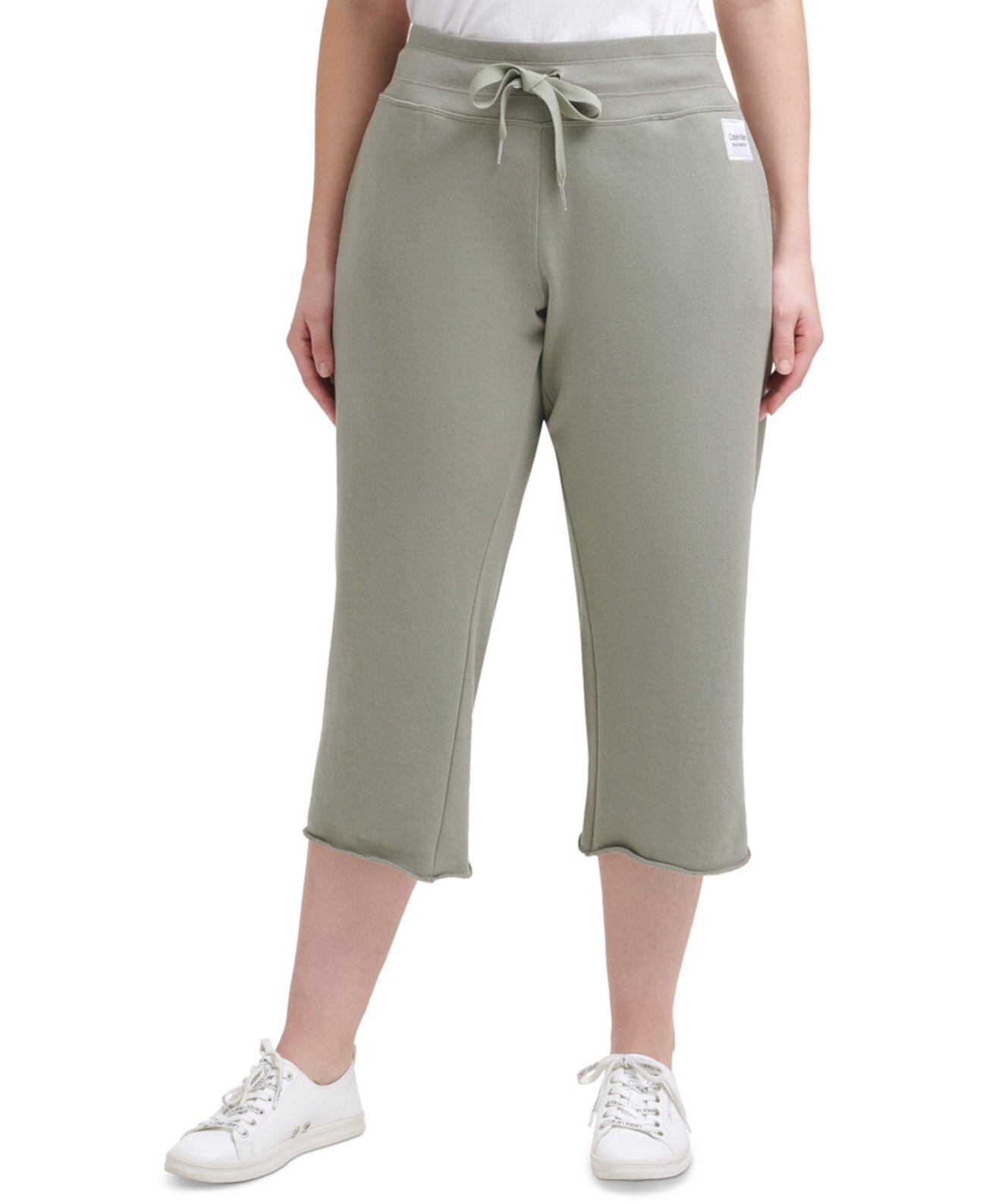 Укороченные брюки большого размера с необработанным краем Calvin Klein