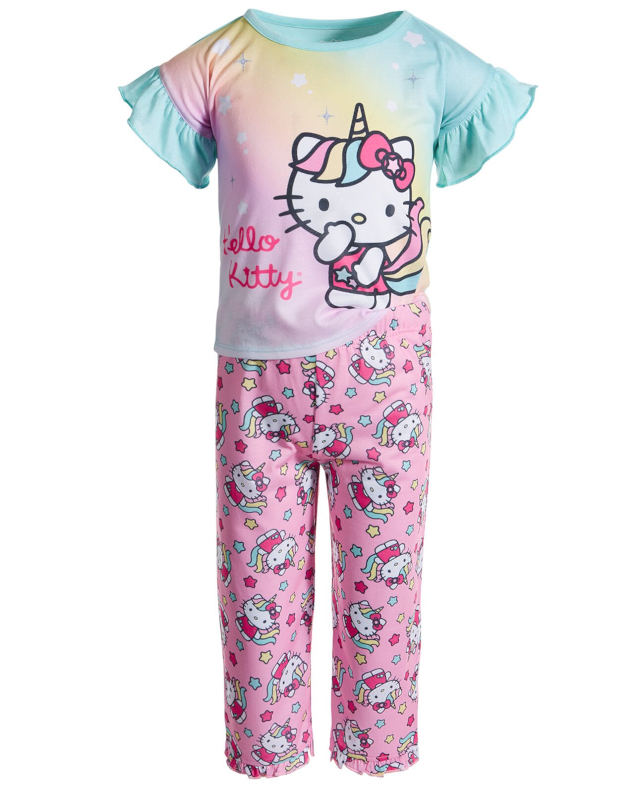 Пижамный комплект из джерси для маленьких девочек Hello Kitty