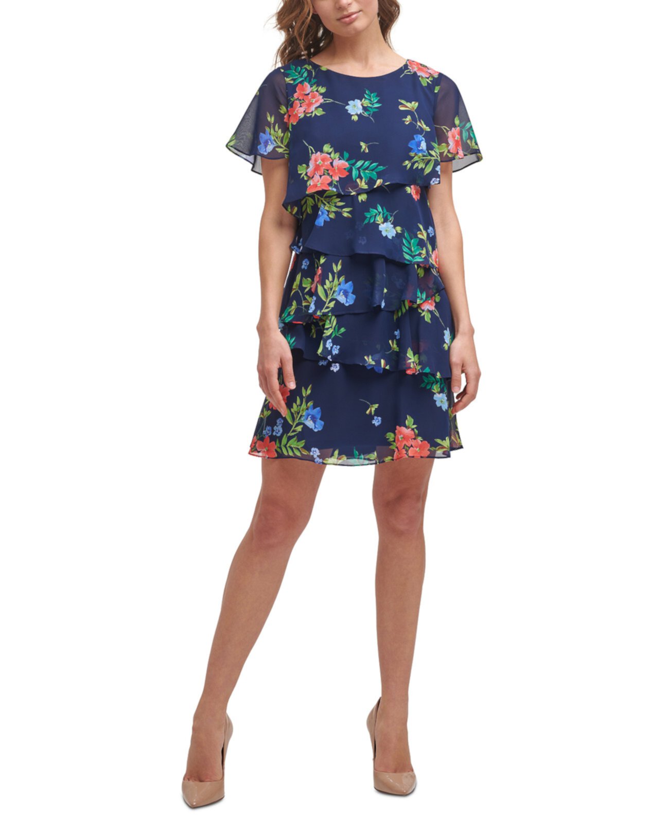 Многоярусное платье Petite с цветочным принтом Jessica Howard