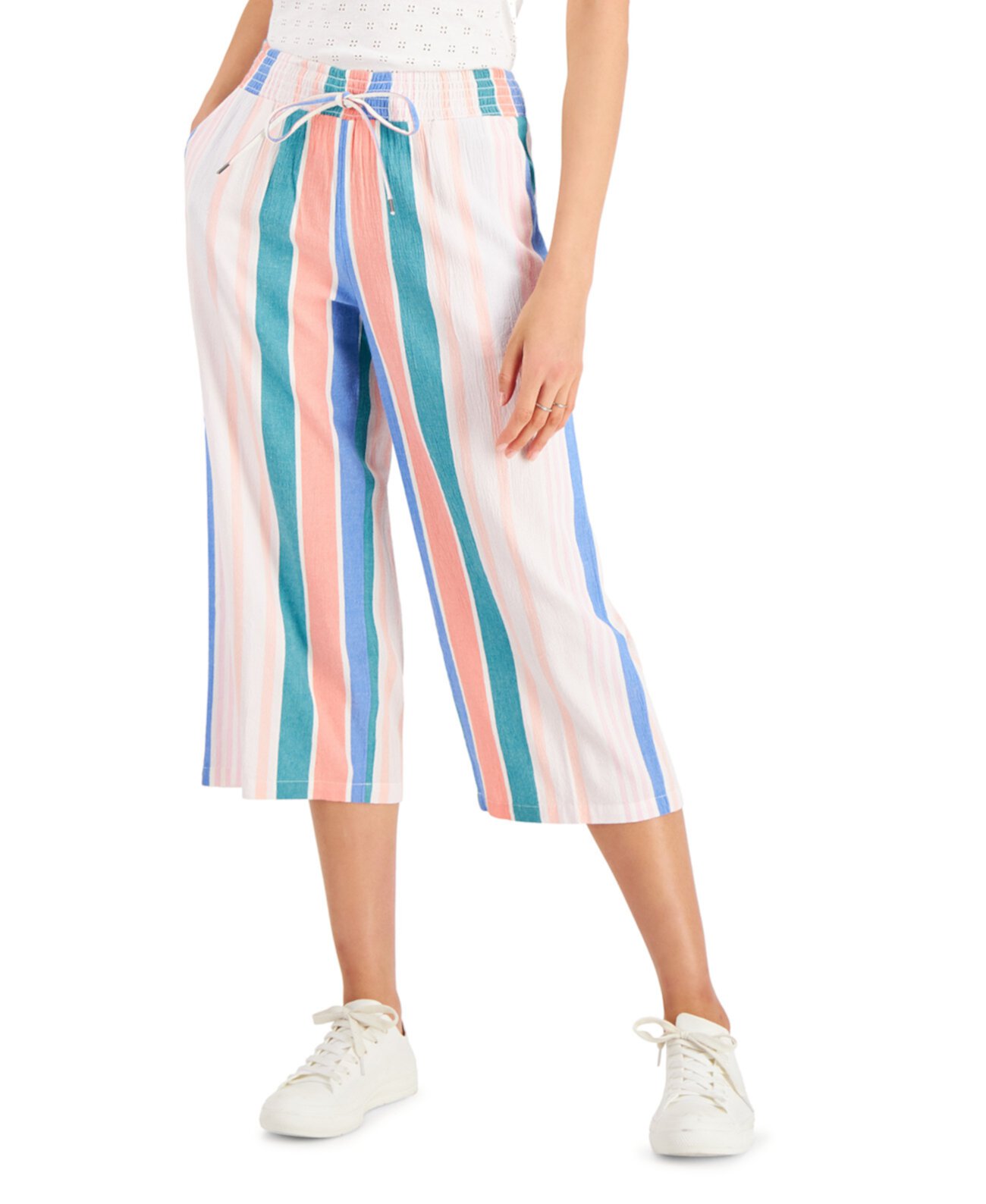 Полосатые брюки без застежки, созданные для Macy's Style & Co
