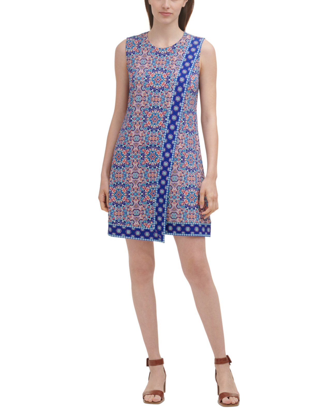 Платье-футляр с принтом мозаики Calvin Klein