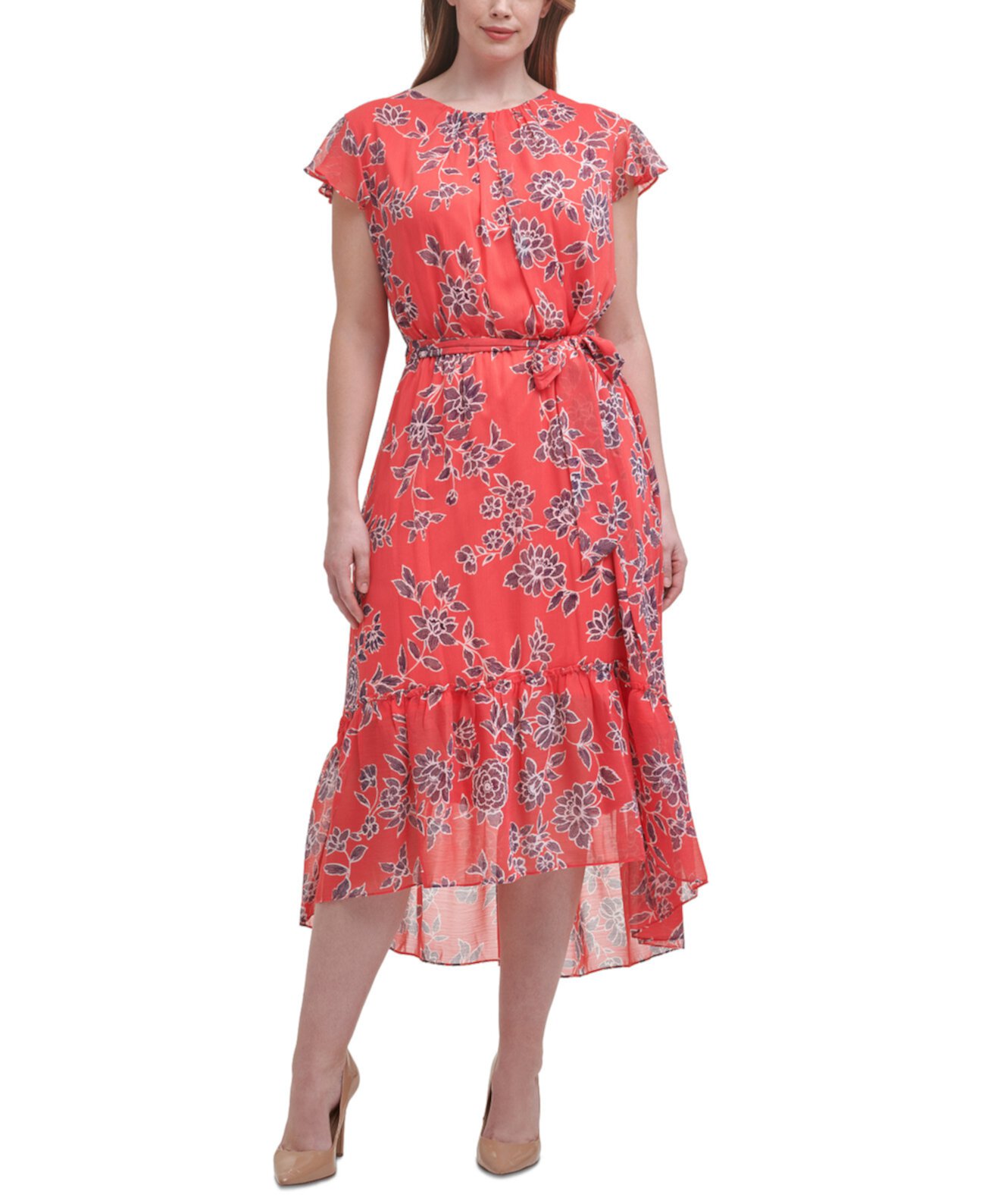 Платье миди трапециевидной формы с цветочным принтом больших размеров Jessica Howard