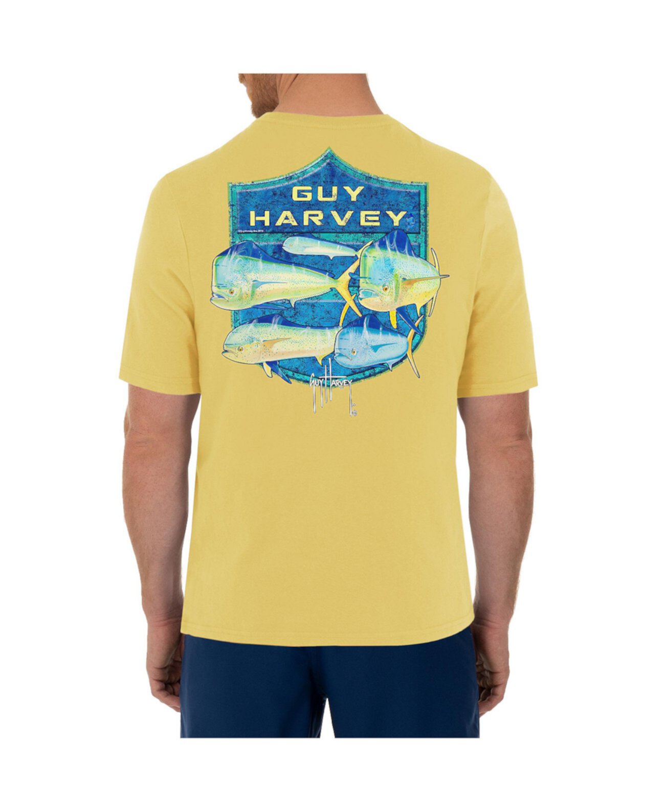 Мужская футболка с короткими рукавами и круглым вырезом Mahi Shield Guy Harvey