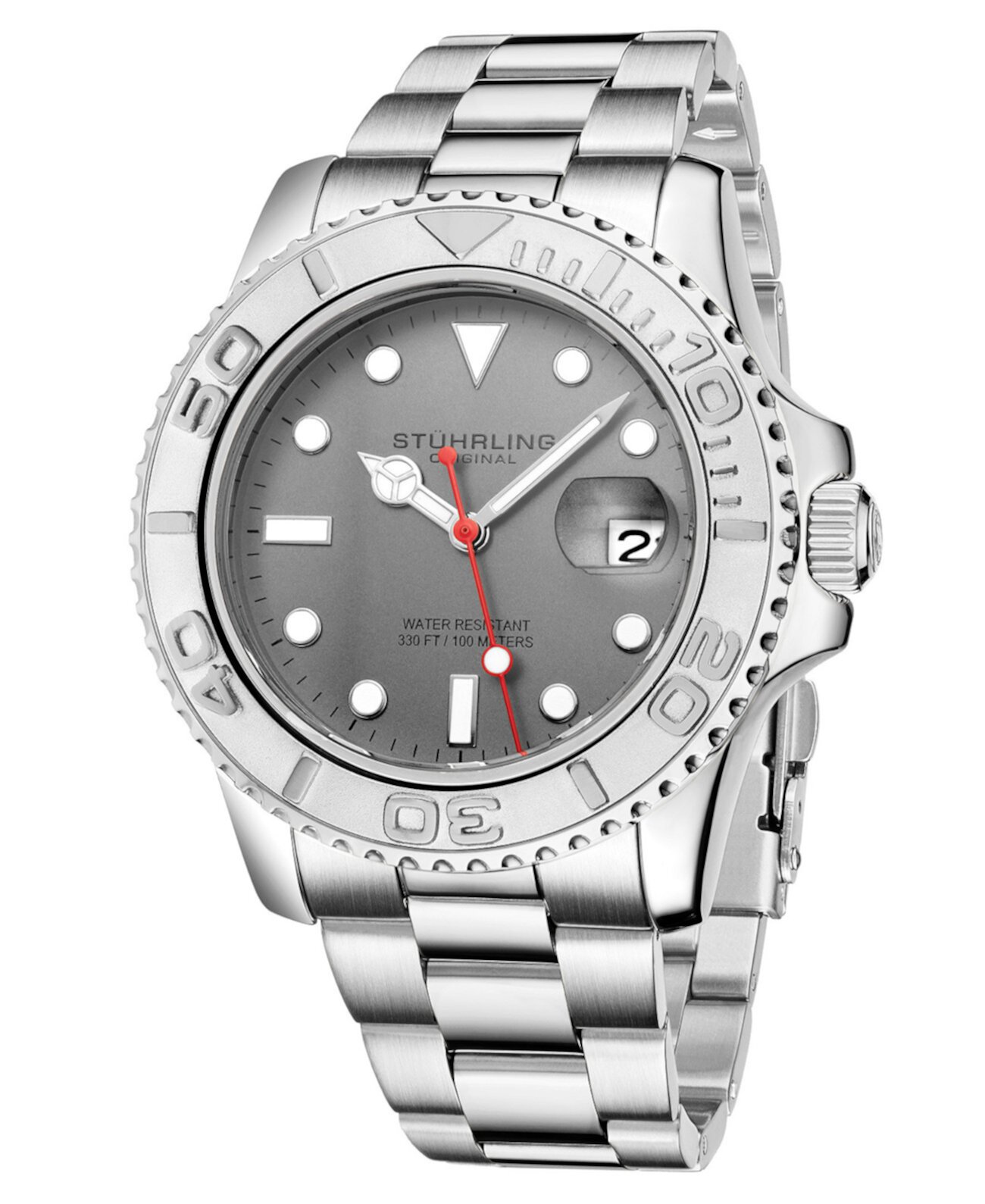 Мужские наручные часы Diver с серебряным браслетом, 42 мм Stuhrling