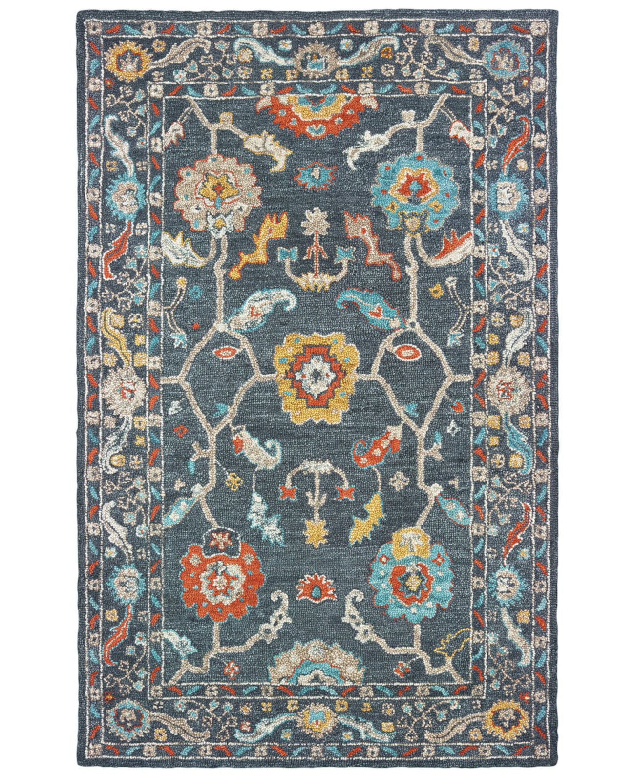 Zahra 75501 Синий/Золотой коврик размером 3 фута 6 x 5 футов 6 дюймов Oriental Weavers