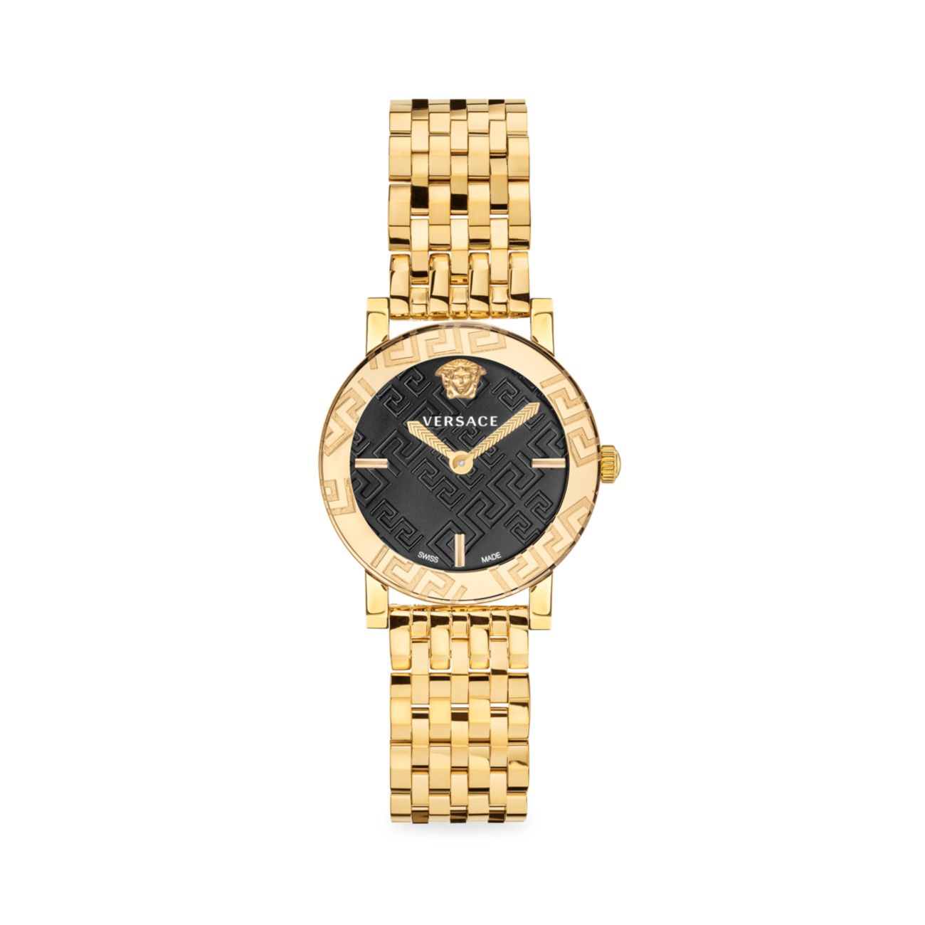 Часы с браслетом из нержавеющей стали Greca Glass Goldtone Versace