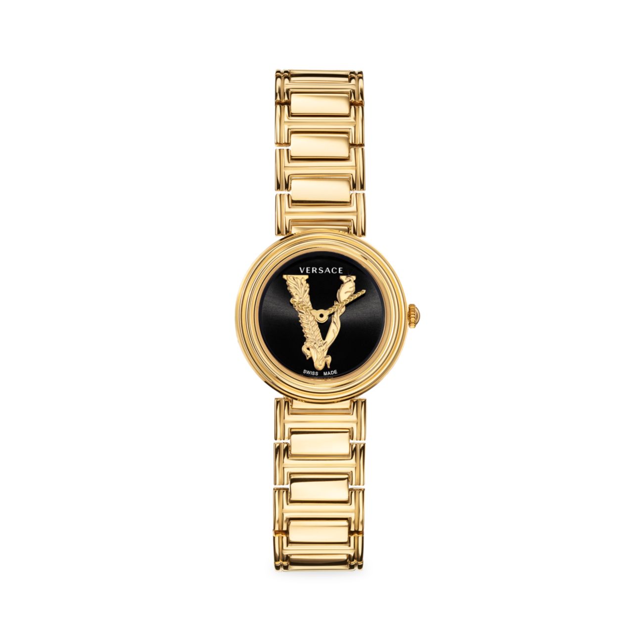 Часы Virtus Mini Goldtone из нержавеющей стали с браслетом Versace