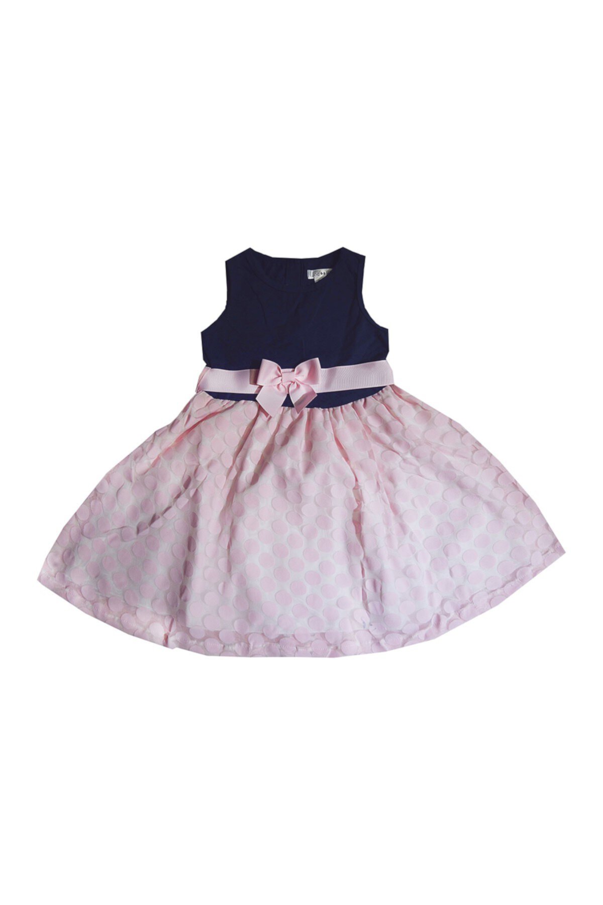 Розовое платье в горошек, смешанная техника Samantha (для малышей, маленьких и больших девочек) Joe-Ella