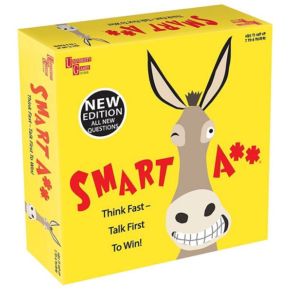 Настольная игра-викторина Smart A** для вечеринки с доской, 6 фигурок и 380 карточками вопросов Outset