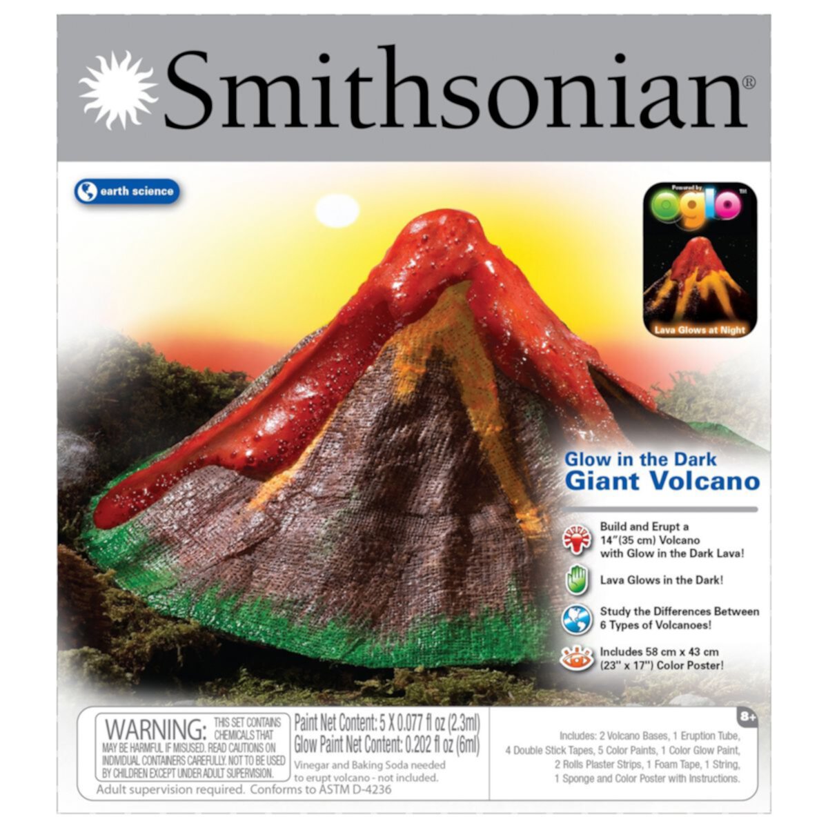 Смитсоновский институт, набор «Гигантский вулкан, светящийся в темноте» от NSI NSI