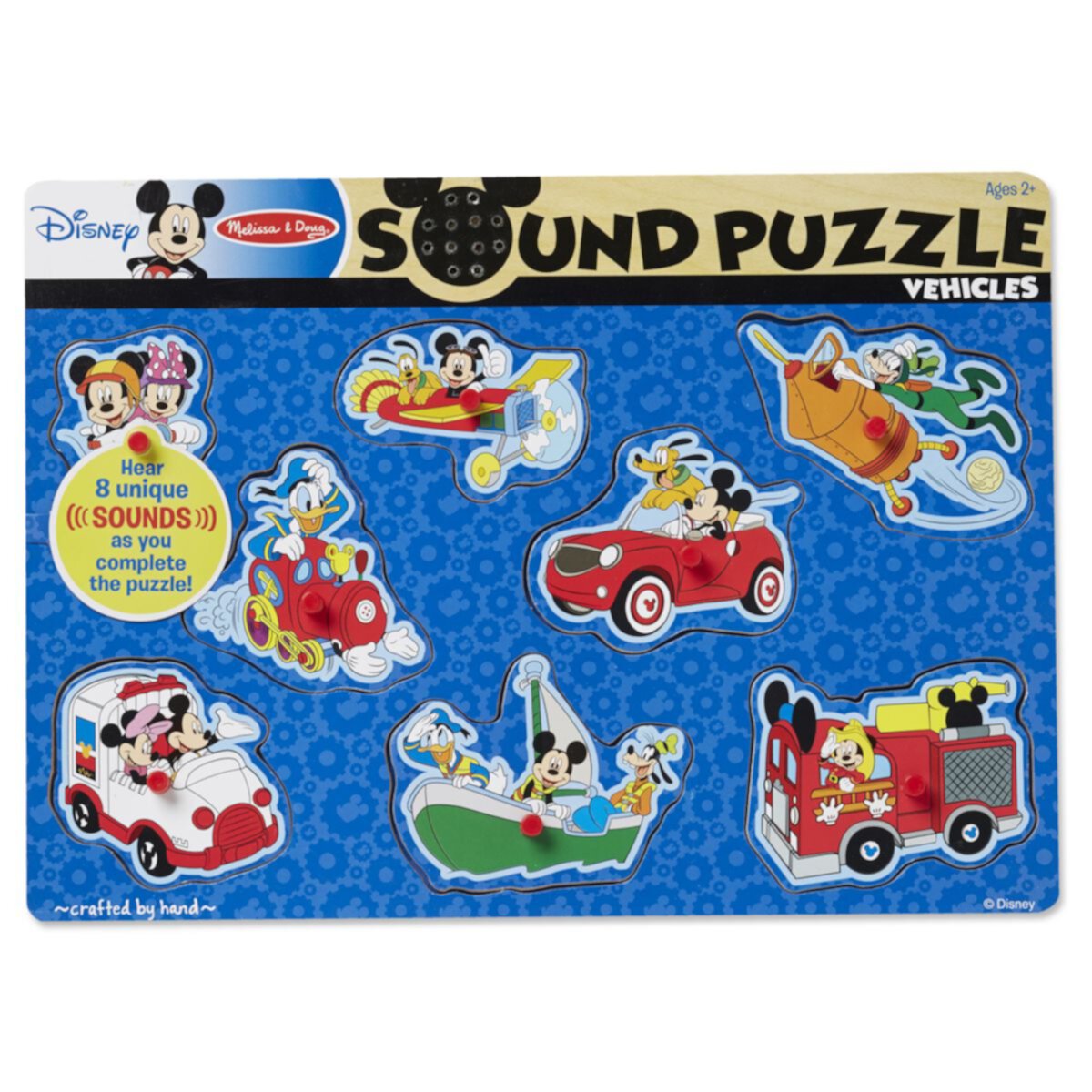 Деревянная звуковая головоломка Disney's Mickey Mouse & Friends Vehicles от Мелиссы и Дуга Melissa & Doug