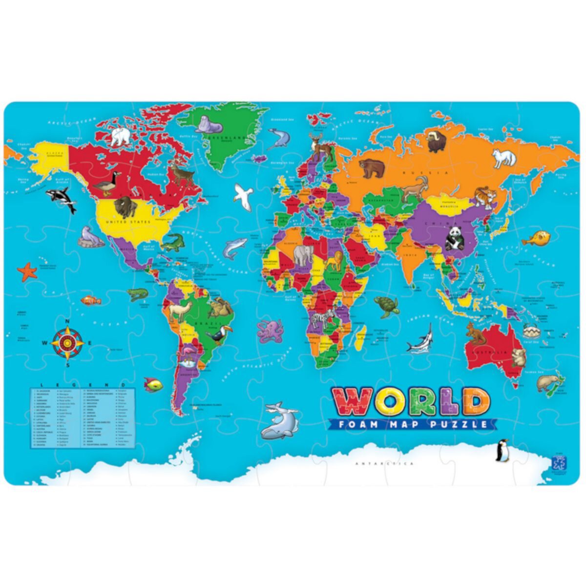 Пазл с образовательной позицией World Foam Map Educational Insights