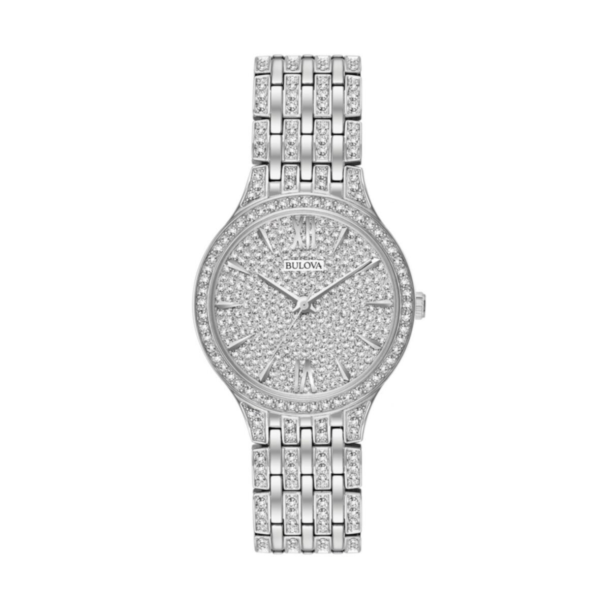Женские часы Bulova с кристаллами из нержавеющей стали - 96L243 Bulova