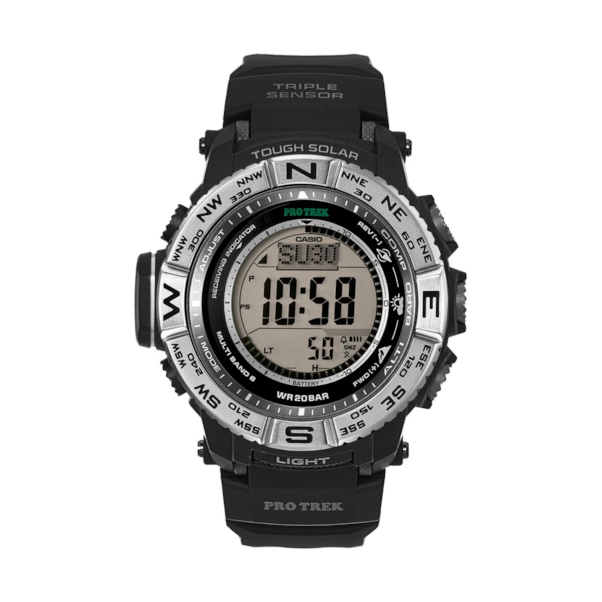 Мужские цифровые часы Casio PRO TREK на солнечной энергии - PRW3500-1CR Casual Home