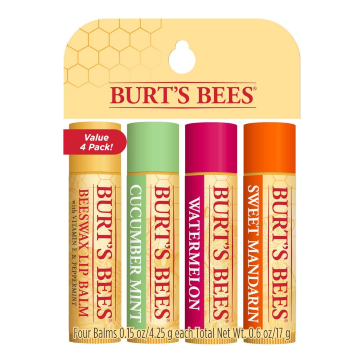 Набор бальзама для губ Burt's Bees Freshly Pick из 4 упаковок BURT'S BEES
