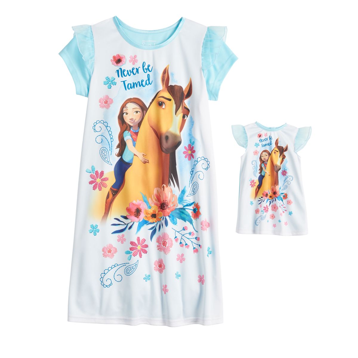 Ночная рубашка Dreamworks Spirit и кукольное платье для девочек 6-10 лет Licensed Character