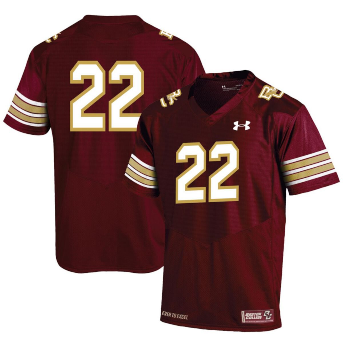 Мужская футболка Under Armour Maroon Boston College Eagles 2019 # 22 Throwback Replica Football Jersey Unbranded