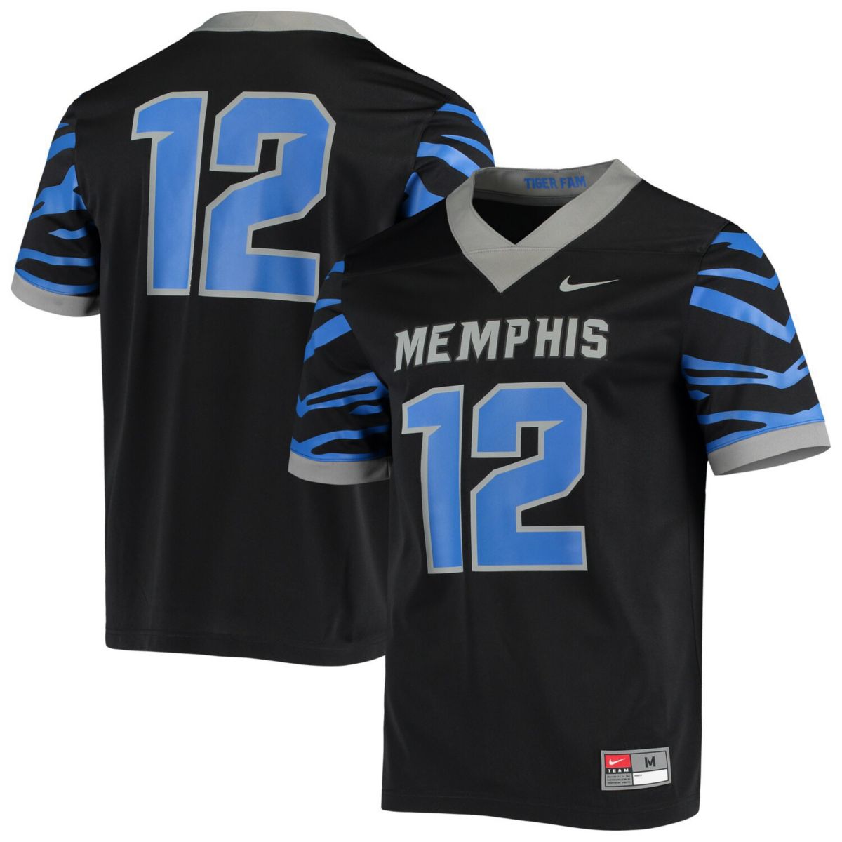 Мужское футбольное джерси Nike # 12 Black Memphis Tigers Nike