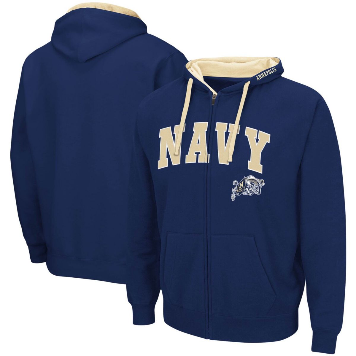 Мужской флисовый худи Colosseum Navy Midshipmen с капюшоном, большой размер Colosseum