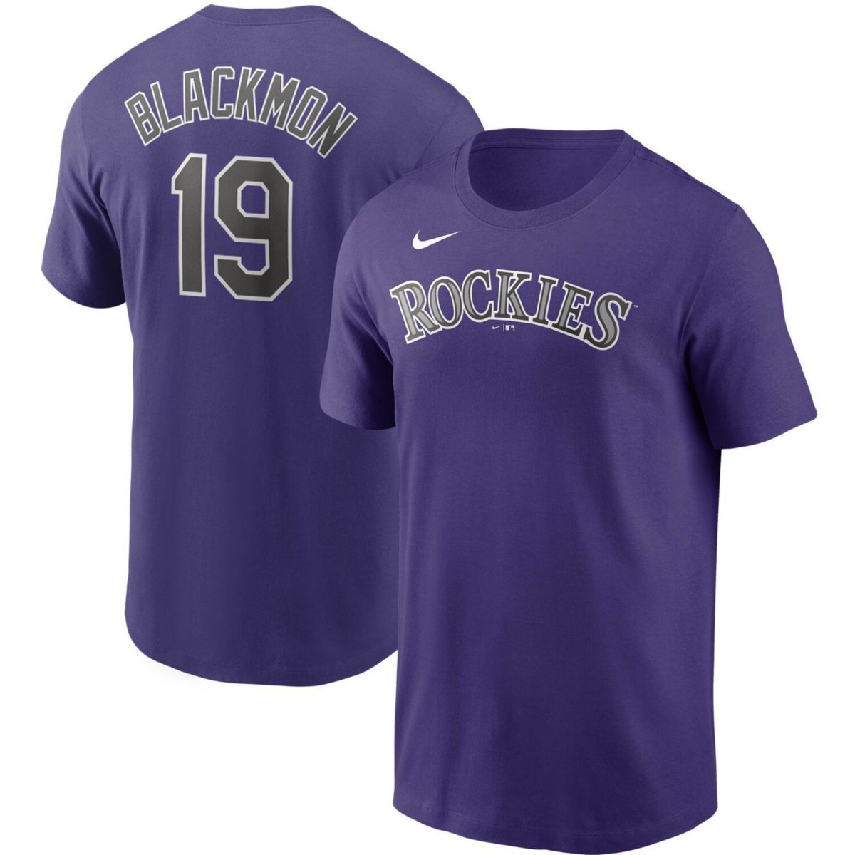 Мужская фиолетовая футболка Nike Charlie Blackmon Colorado Rockies Name & Number Team Nike