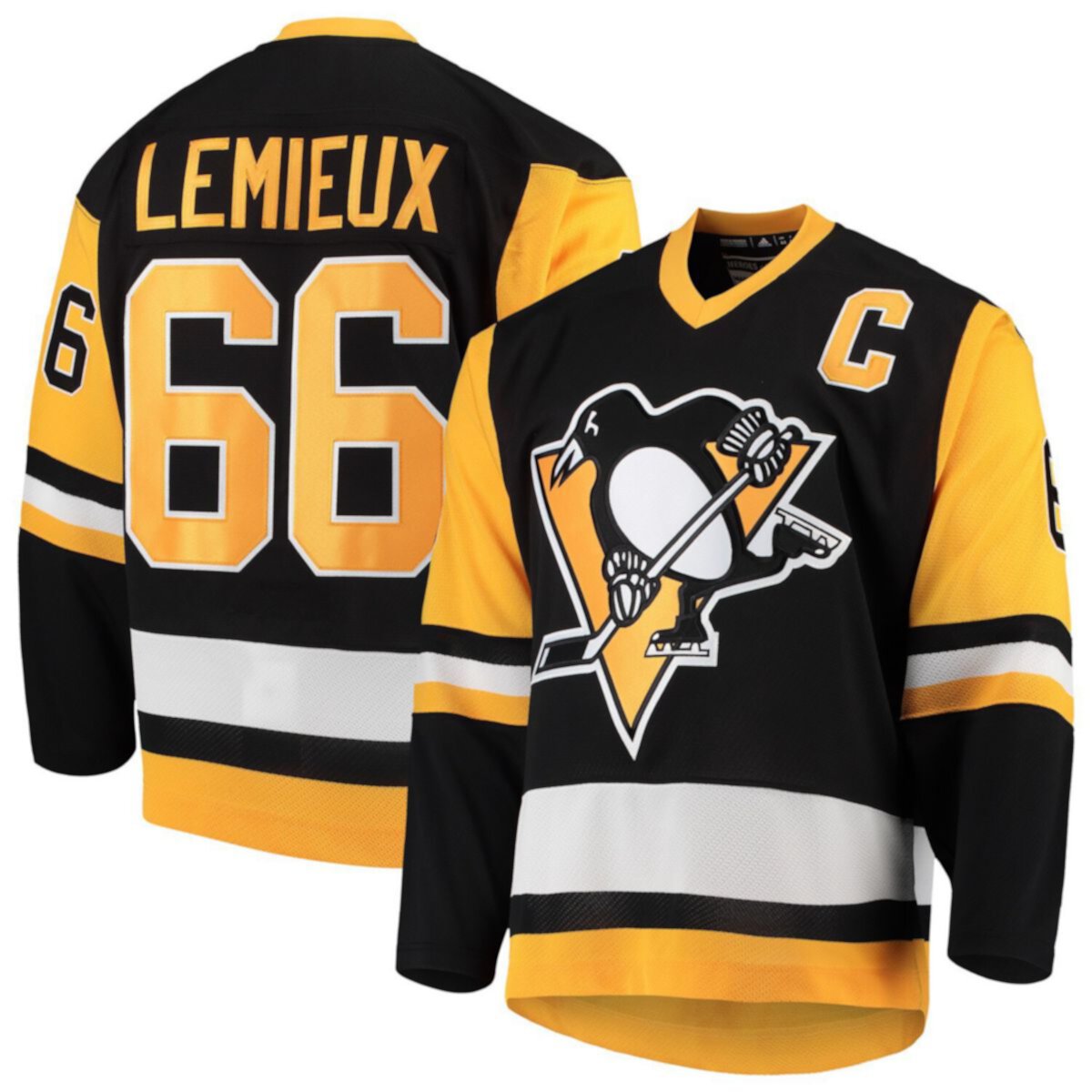 Купить Футболки Мужское черное джерси adidas Mario Lemieux Pittsburgh ...