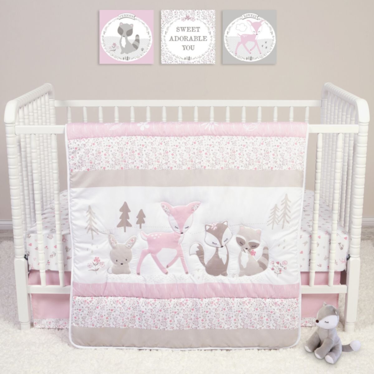 Sammy & Lou Sweet Forest Friends 4 Piece Crib Bedding Set Sammy & Lou