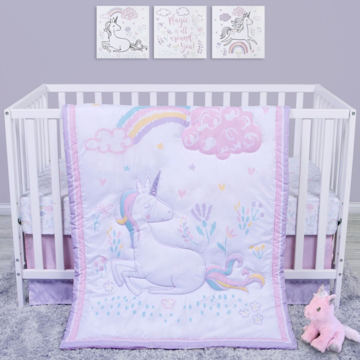 Sammy & Lou Sweet Unicorn 4 Piece Crib Bedding Set Sammy & Lou