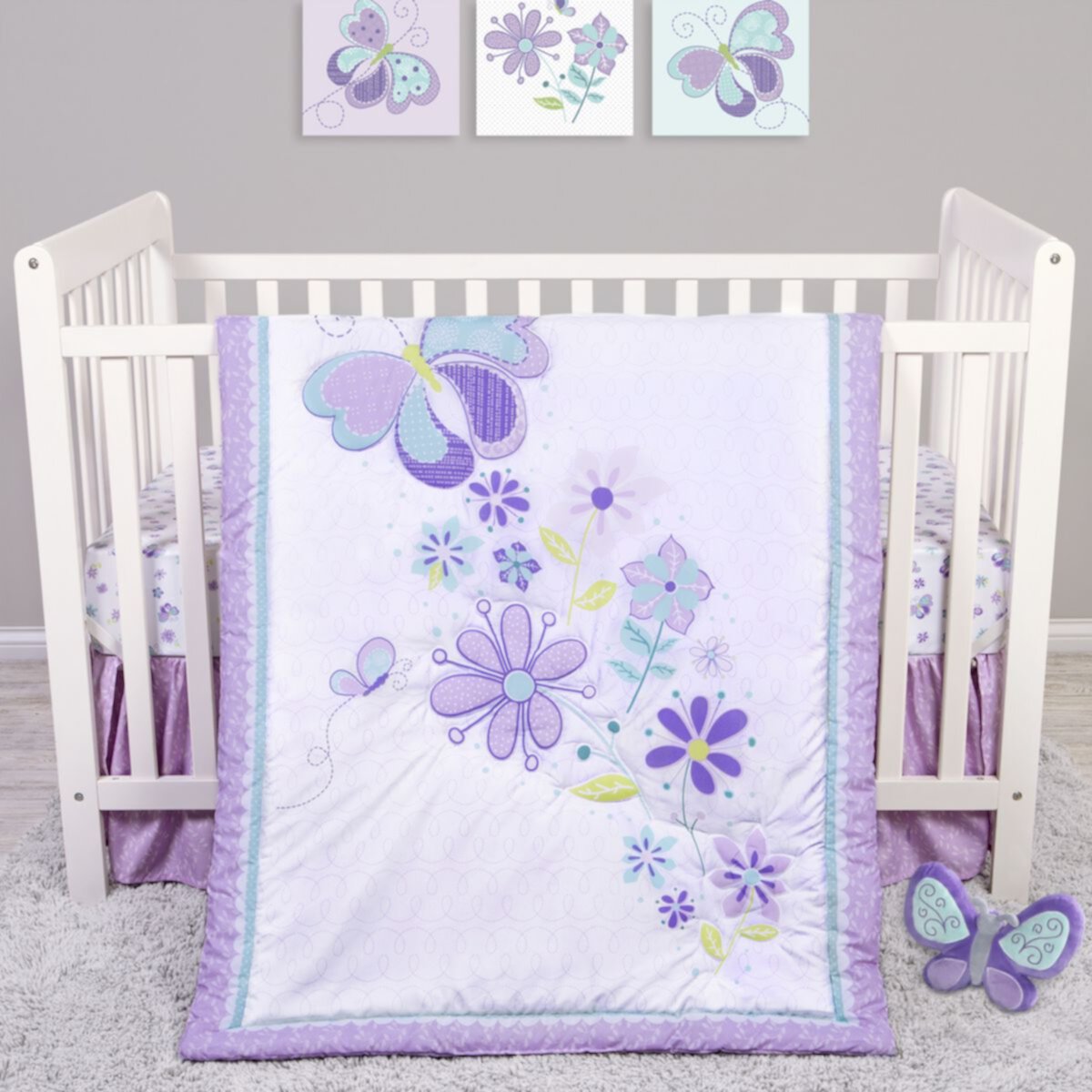 Sammy & Lou Butterfly Meadow 4 Piece Crib Bedding Set Sammy & Lou