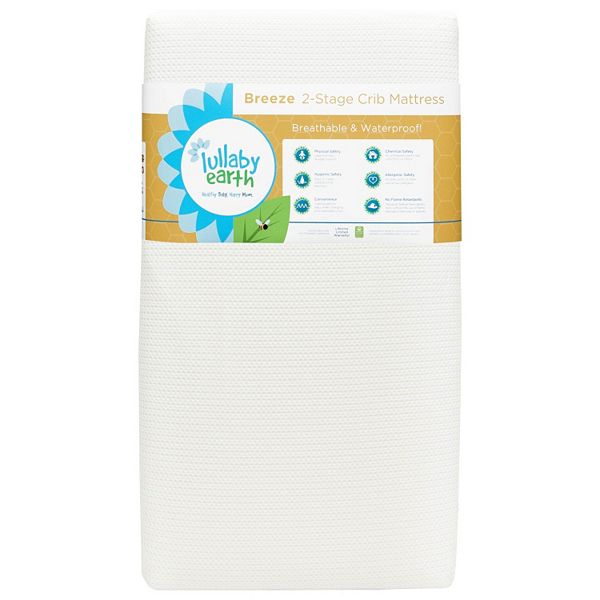 Lullaby Earth Breathable Breeze Waterproof 2-Stage Crib Mattress Lullaby Earth