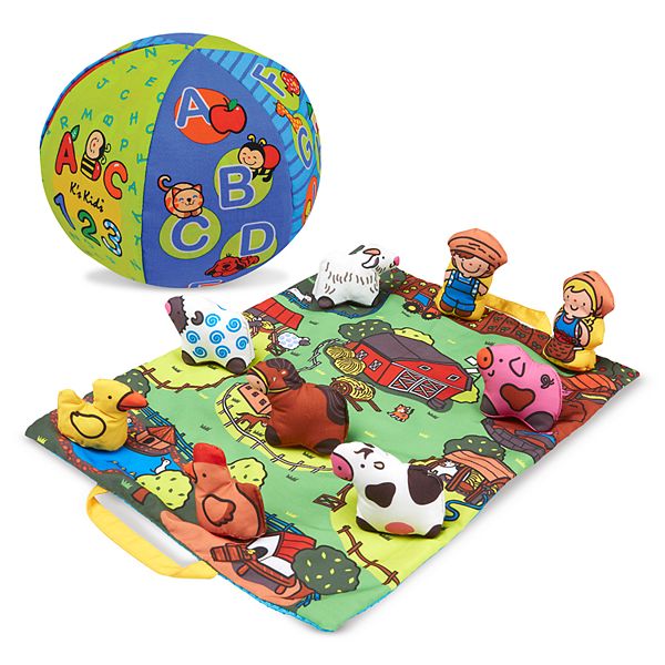 Melissa & Doug K&rsquo;s Kids 2-in-1 Talking Ball and Take-Along Farm Play Mat Melissa & Doug