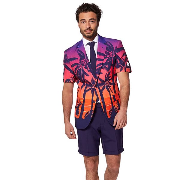 Мужской Костюм OppoSuits Suave Sunset Тропический Slim-Fit Летний Набор с Галстуком OppoSuits