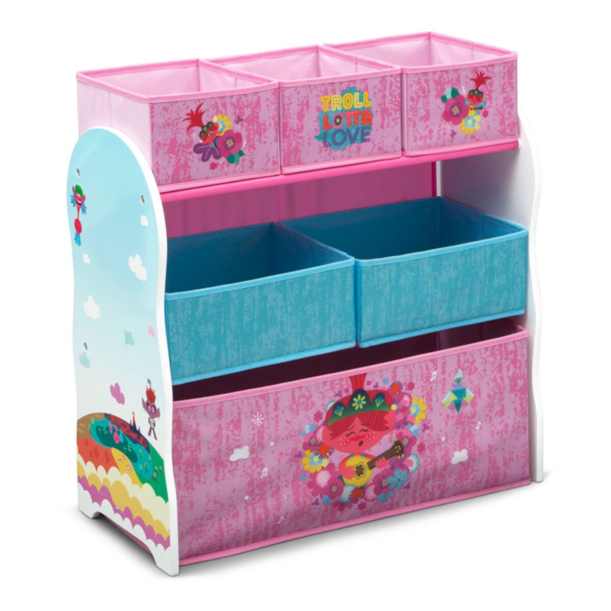 Хранение вещей в детской Delta Children DreamWorks Trolls World Tour Design and Store 6-Bin Toy Organizer Delta Children