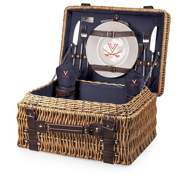 Набор для пикника Picnic Time Virginia Cavaliers Champion: Корзина из ивы, 8 дюймов, 12 дюймов, 16 дюймов, комплект из 11 предметов Unbranded