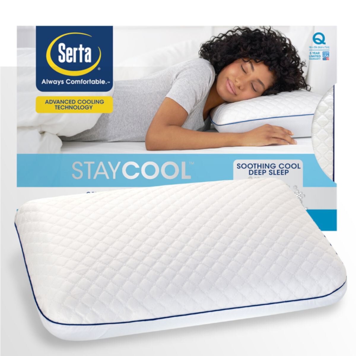 Гелевая подушка с эффектом памяти Serta® Soothing Cool™ Serta