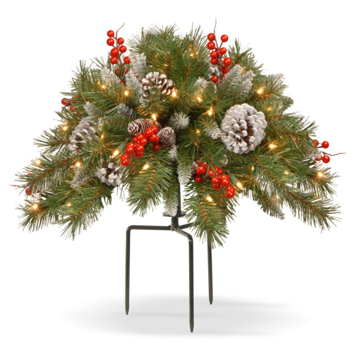 National Tree Company 18-in. Pre-Lit Artificial Pine & Berry Filler Decor National Tree Company