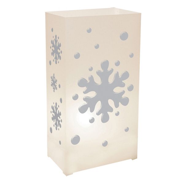 LumaBase Snowflake Plastic Luminaria Lantern 10-piece Set LumaBase