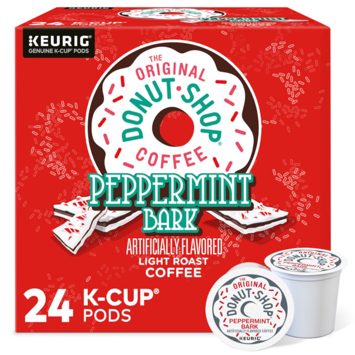 The Original Donut Shop Кофе с мятой перечной, стручки Keurig® K-Cup®, тонкая обжарка, упаковка из 24 шт. KEURIG