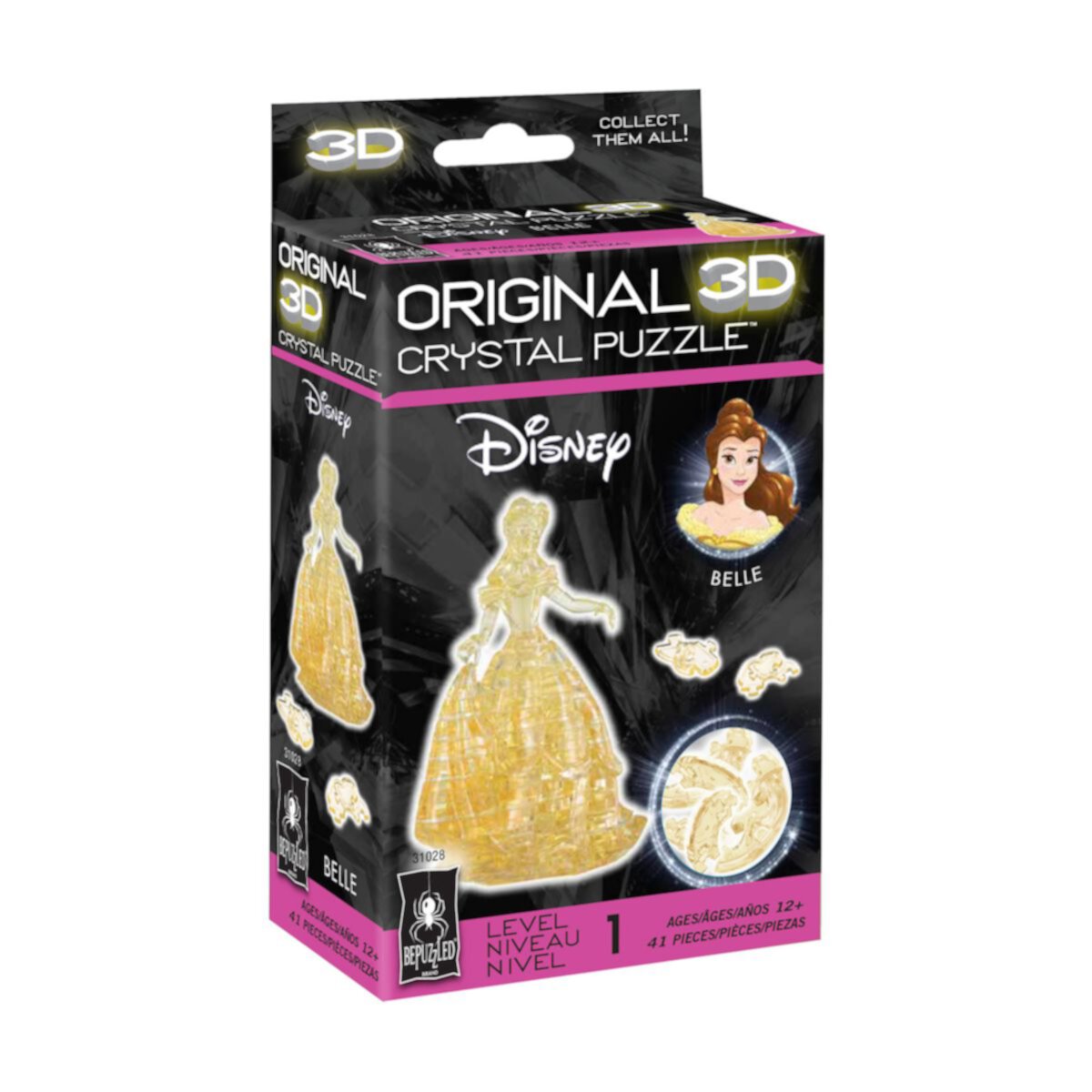 Университетские игры 3D-головоломка с кристаллами - Disney's Beauty & the Beast Belle 41-Pieces University Games