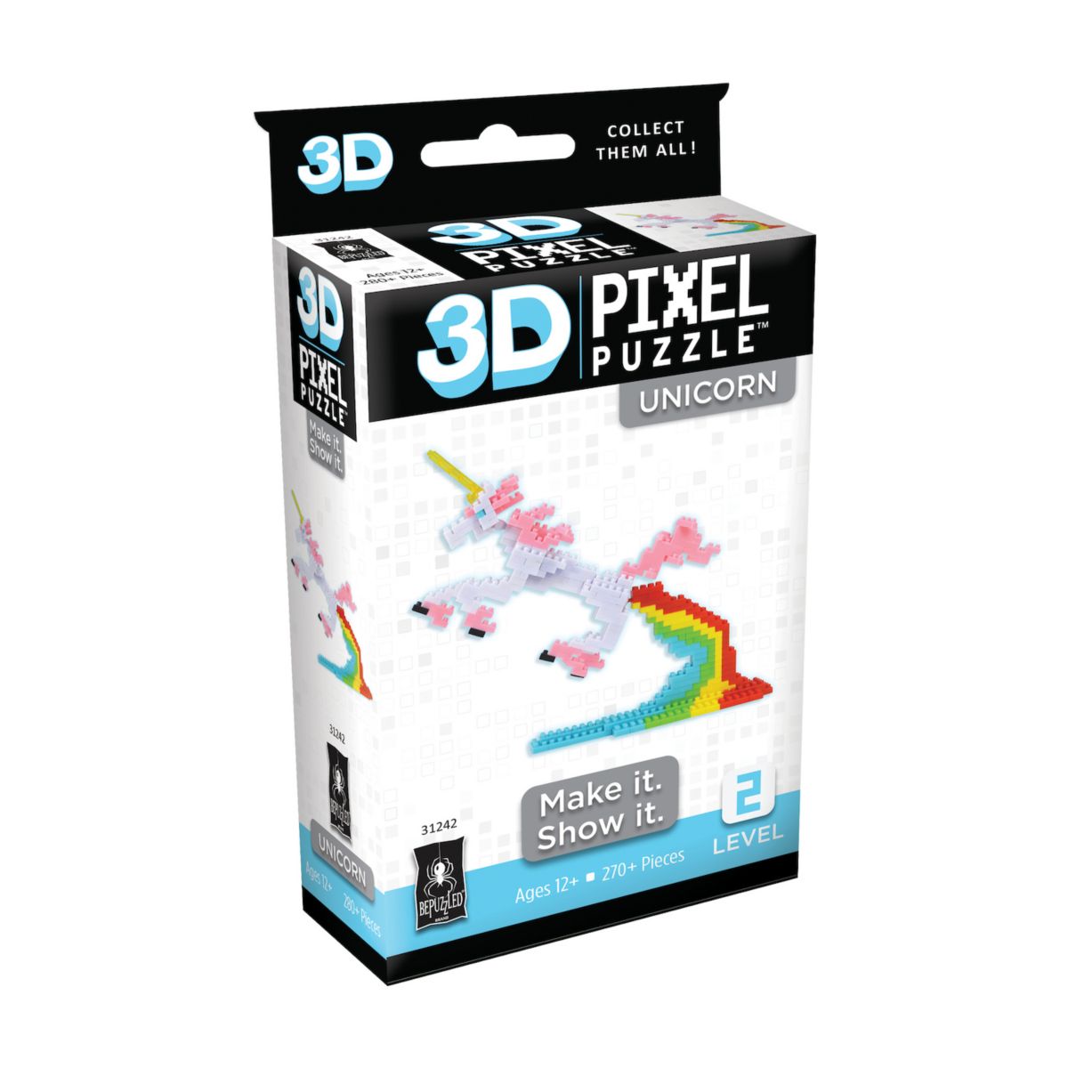 Университетские игры 3D Pixel Puzzle - Unicorn 270-Pieces University Games